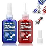 Schraubensicherung 50+50ml, Schraubensicherung Mittelfest und Hochfestes, Schrauben Kleber für Schrauben, Bolzen & Befestigungen, Anaerobe Aushärtung - Verhindert Lockerungen und Leckagen