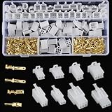 480 Stk Kabel Steckverbinder 2 3 4 6 Polig Flachsteckhülsen 2,8mm Pitch Männlich Weiblich Stecker Gehäuse Pin Header Crimp Kabel Steckverbinder Kabelschuhe für Kfz Auto Motorrad