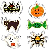 BELSVOR Set mit 6 Ausstechformen Halloween, Halloween Ausstecher aus Edelstahl, Halloween Ausstechformen für Dekoration Keks/Kuchen/Plätzchen/Gebäck, Keksausstecher Halloween 6 Stück