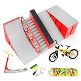 KETIEE Finger Skateboard Rampe, Skate Park Ramp Kit Fingerskateboards mit Rampe Set Skatepark Rampen Finger Skate Boarding Ultimate Sport Training Requisiten Spielzeug für Kinder (C)