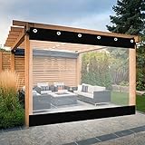 Transparente Seitenteile für Pergola Wasserdicht Outdoor Baldachin Stoff Reißfest Windschutz mit Ösen Perfekt für Holzpavillon und Terrasse Verwendung