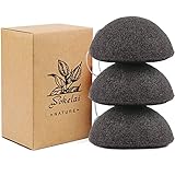 3er Pack Konjac Schwämme mit Aktivkohle - Natürliche...