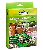 Dehner Kokos-Quelltabletten, mit Nährstoff-Mix, zur Anzucht von Stecklingen, Sämlingen und Saaten, Ø 38 mm, 100 Stück