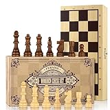 Peradix Schachspiel aus Holz, Schach klappbar Schachbrett 27x27cm mit 2 Queen-Stücke - Handgefertigt Schach Set für Kinder und Erwachsene, Familie Geschenk Reisen