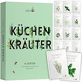 Kräuter Samen Set - 14 Kräutersamen Sorten in Samentütchen für den eigenen Kräutergarten - Samenfeste Küchenkräuter frei von Chemie & Gentechnik