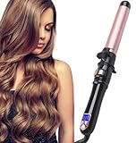 Automatischer Lockenstab, Aibeau Rotierender Lockenstab 28mm lockenstäbe Mit Temperatureinstellung, Automatic Rotating Hair Curler Wand für Sofortige Hitze und Schnelles Styling (Gold)