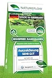 Rasensamen schnellkeimend Frühjahr 1kg 40qm - TEST SEHR GUT - Schnell wachsende Rasen Nachsaat Made in Germany - Premium Grassamen schnellkeimend - Rasensaat für sattgrünen Traumrasen