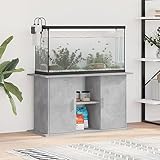 KRHINO Aquarien Schrank, Aquariumständer Betongrau 101x41x58 cm Holzwerkstoff Langlebiges Material Festigkeit, Stabilität + Stauraum Oberplatte Aquarium Tisch für sicheren Stand