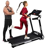 Miweba Sports elektrisches Laufband HT3000 - Incline bis 15% - Große Lauffläche - 3,5 PS - 16 km/h - 12 Laufprogramme - Tablet Halterung - Klappbar (Schwarz/Weiß)