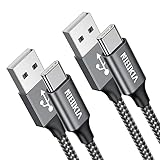 USB C Kabel [2Stück/ 3M+3M] Ladekabel USB C 3.1A Typ C Schnellladekabel, Nylon USB A auf USB C Ladekabel für Samsung Galaxy S23 S22 S21 S20 S10, A53 A52 A33 A34 A20e A14 A13 usw (Grau)