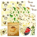 YUTUY Bienenwachs-Wraps,Bienenwachstücher,Wachspapier Bienenwachstücher Wiederverwendbare Bienenwachstücher aus Natürlichem Bienenwachs Organic Cotton