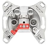 Axing BSD 961-12K Multimedia-Steckdose 4-Port (Durchgangsdose 12 dB, TV/R/Data/Data) für Kabelfernsehen/-Modem Nitin