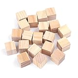 Kleine Holzwürfel 20mm, Natürliche Unvollendete Holzwürfel zum Basteln, ​Holzklötze Handwerk Kleine Holzquader DIY Handwerk(20mm （20 Pcs）)