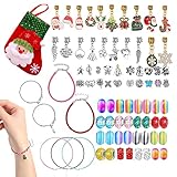 JOLAU Schmuck-Adventskalender – Cartoon-Armband Weihnachts-Adventskalender – Weihnachts-Adventskalender Countdown-Kalender Schmuckset for Kinder und Jugendliche (Color : 5 Pcs Christmas Sock Bag)