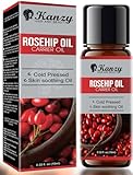Kanzy Hagebuttenöl für das Gesicht 10ml – veganes, tierversuchsfreies, kaltgepresstes Bio-Hagebuttenöl zur Pflege von Haut, Haaren, Nägeln und Körper