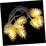 DIYEAH Zeichenfolge Tannenzapfen Lichterketten Deko Weihnachtliche Tannenzapfenlichter Herbstlichter Außenleuchten Abs Beige