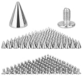 DECARETA 100 Stück Metall Punk Ziernieten Silber Schraubennieten DIY Killernieten Spitz Punk Nieten für Taschen, Lederband, Kleidung, Schuhe, Armbänder, Hut, Mäntel, Kleidung Handschuhe