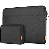 Inateck 15.6 Zoll Laptoptasche 15 Zoll Hülle Tasche Notebook Sleeve Schutzhülle Case, spritzwassergeschützt, mit Zubehörtasche, Schwarz