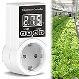 Acboor Digital Thermostat Steckdose mit Fühler, Temperaturregler Steckdose Heizkörperthermostat Temperaturregler mit LCD BildschirmThermostat Schalter für Gewächshaus Treibhaussaatkeimung Aquarium