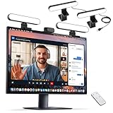 yAyusi Videokonferenzbeleuchtung mit Zwei Lampen, Webcam-Licht mit Fernbedienung und Touch-Steuerung, Zoom-Beleuchtung für Computer, LED-Monitor-Laptop-Licht für Streaming/Videoanrufe/Zoom-Meetings