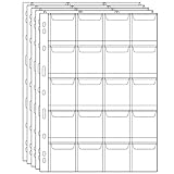 Seiten für Münzfächer – 20 Fächer Standard-9-Loch-Münzfächer-Einsätze Sammelhüllen für Münzen 5 Blätter CS03520