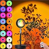 Sunset Lamp 16 Farben Sonnenuntergang Lampe USB Sonnenlampe 180° Drehbares Sunset Light mit Fernbedienun LED Projektor Sonnenlicht Lampe Sonnenaufgang Lampe für Selfie-Beleuchtung, Party, Dekoration