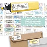 Sunnywall® Adressetiketten Adressaufkleber personalisiert - 110 Klebeetiketten Gemischte 53x21mm | Aufkleber mit Wunschtext