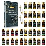 MAYJAM Ätherische Öle Set 35 x 5ml, Ätherische Öle für Diffuser, Aromatherapie Duftöl Geschenkset, Naturrein Reine Ätherisches Öl Lavendel, Eukalyptus, Vanille, Rose, Teebaum
