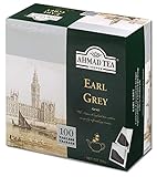 Ahmad Tea - Earl Grey - Schwarztee aus Größeren Teeblättern mit Bergamotte - Englische Teebeutel ohne Band mit 2g Tee pro Portion - 100 Teebeutel