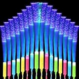 Hojalis LED Leuchtstab Glasfaser, 16 Stück LED Leuchtstäbe, Leuchtstäbe für Konzerte LED, 3 Modi Blinkende, Leuchtstäbe Bunte, Glasfaser Leuchtstab für Konzert, Weihnachten, Party, Hochzeit