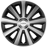 Goodyear Auto Radzierblenden Radkappen Radblenden „Memphis Carbon“, 4er Set, 40,64 cm (16 Zoll), Schwarz/Silber