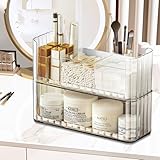 NAROSEBE Make UP Organizer Kosmetik Schmink Organizer Aufbewahrungbox Stapelbarer Kosmetikpinsel Schminkbox Aufbewahrung Acryl Cosmetic Hautpflege Organizer für Accessoires Schmuck