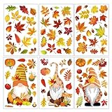 Neodtx fensterbilder herbst thanksgiving deko fensterdeko herbstbild selbstklebend Herbstblätter Aufkleber,Herbstdekorationen fensterfolie herbst thanksgiving-fensteraufkleber ohne kleber ablösbar