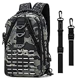 Acemall Angelrucksäcke Wasserdichter Angelrucksack Angeltasche mit Rutenhalter Angeln Sling Bag Tackle Aufbewahrungstasche Fisch Carryall Rucksack für Camping Wandern Reisen Outdoor-Aktivitäten