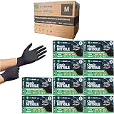 Nitrilhandschuhe 1000 Stück 10 Boxen (M, Schwarz) Einweghandschuhe, Einmalhandschuhe, Untersuchungshandschuhe, Nitril Handschuhe, puderfrei, ohne Latex, unsteril, latexfrei, black, disposible gloves…