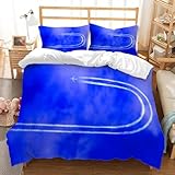 Bettwäsche 220x240 Flugzeug Bettwäsche-Sets Blauer Himmel Bettbezug Kuschelig Weich Mikrofaser 3D Druck Bettbezüge mit Reißverschluss + 2 Kissenbezüge 80x80 cm C-2569