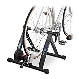 Relaxdays Rollentrainer Fahrrad, Radtrainer für 26-28 Zoll Reifen, bis 150 kg, klappbar, indoor, Magnetbremse, schwarz