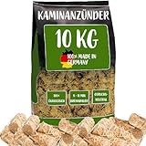 Kaminanzünder 10KG (100% MADE IN GERMANY) Anzündwolle, Anzündholz, Grillanzünder Ideal für Ihr Kamin, Ofen oder Grill aus Holzwolle Anzünder und Wachs für das perfekte Feuer