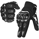 WESTWOOD FOX Motorradhandschuhe Herren Damen, Vollfinger Touchscreen Motorradhandschuhe für BMX MX ATV MTB Reiten, Jagen, Klettern und Outdoor-Sportarten (Schwarz, S)