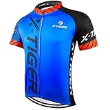 X-TIGER Herren-Radtrikots, kurzes T-Shirt, Fahhradtrikot MTB Rennrad Trikot Kurzarm Fahrradbekleidung für Männer