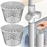 TZEKING 2 Stück Dachrinnen Laubschutz aus Edelstahl,Regenrinnen Laubschutz,Fallrohrschutz,Dachrinne Laubfänger,Laubfang Regenrinne für Flachdachablauf,Abflüsse und Fallrohre,Dachrinne Sieb