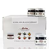 Darbo Konfitüren, SCHWARZE JOHANNISBEER Marmelade, Konfitüre, 60 Gläser x 28 gramm