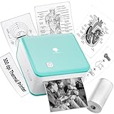 Phomemo Mini Thermodrucker, M02 Pro 300 DPI Mini Drucker für Smartphone Aufkleber Drucker Fotodrucker, Bluetooth Etikettendrucker für DIY Erstellung, Studiennotizen, Fotos (Grün)