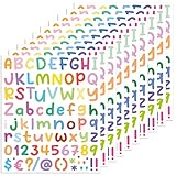 10 Bögen Buchstabenaufkleber Alphabetaufkleber, Alphabetnummernaufkleber Bunte Buchstaben- und Zahlenaufkleber Selbstklebende Buchstabenaufkleber für Kinder, Dekorationskunst