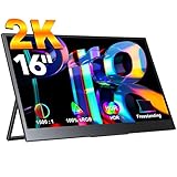 UPERFECT 2K 144Hz 16 Inch QLED Portable Monitor with 2560 * 1600 16:10 2000:1 Screen Integrated Stand Mini HDMI USB C for PC Laptop Smartphone Xbo Switch PS4/5, VESA Compatible