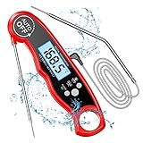 CIRYCASE Fleischthermometer Digital, Sofort Lesen Bratenthermometer Grillthermometer, Externe Lange Sonde mit 102cm-Edelstahlkabel, Alarmeinstellung, Backofenthermometer für Küche, BBQ, Ofen, Backen