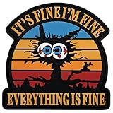 Tavashome It's Fine I'm Fine Everything is Fine 3D PVC Rubber Hook Loop Patches, Funny Fine Cat Kitten Humor DIY Patch, 7.5 cm x 7.5 cm Sized, Tactical Moral Badge Decal Patch