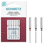 SCHMETZ | 5 Nähmaschinennadeln | Leder LL | 130/705 H LL | Nadeldicke 80/12-100/16 | auf jeder gängigen Haushaltsnähmaschine einsetzbar