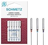 SCHMETZ Nähmaschinennadeln | 5 Leder-Nadeln LL | 130/705 H LL | Nadeldicken: 2x 80/12, 2x 90/14 und 1x 100/16 | Nähset