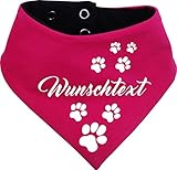 beidseitiges Multicolor Hunde Wende- Halstuch (Fb: pink-Navy) (Gr.3 - HU 36-44 cm) mit Ihrem Wunschtext